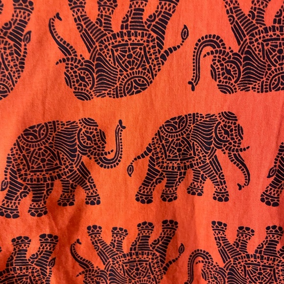 J. Crew Coral Blouse with Navy Elephant Design - Picture 4 of 4